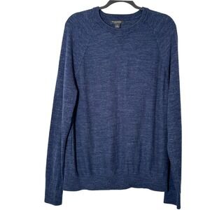 Banana Republic Mens Organic Cotton‎ Blue Hero Texture Crew Neck Sweater Size L